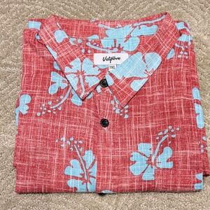 Vatpave Red and Blue Floral Men's Casual Shirt